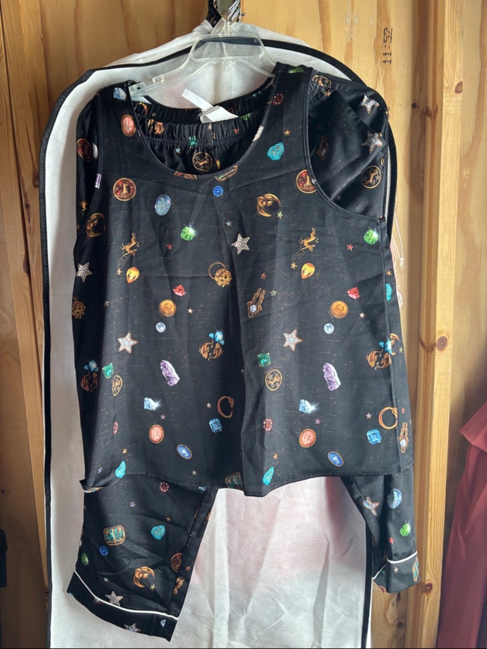 Fabletics Black Gemstone Print Pajama Set size L